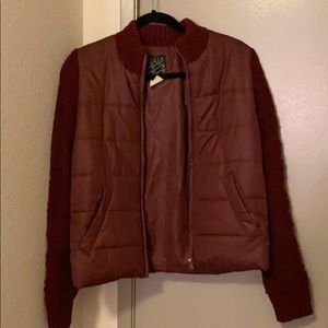 Billabong Puffer Jacket with Knit Sleeves